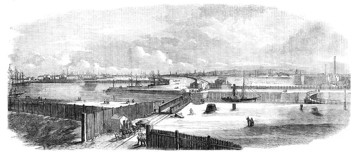 Framed Print : Victoria Docks - general view, 1856. Creator: Unknown Framed Print : Victoria Docks - general view, 1856. Creator: Unknown