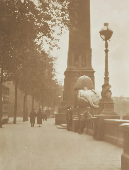 Framed Print : Victoria embankment. From the album: Photograph album - London, 1920s. Creator: Harry Moult Framed Print : Victoria embankment. From the album: Photograph album - London, 1920s. Creator: Harry Moult