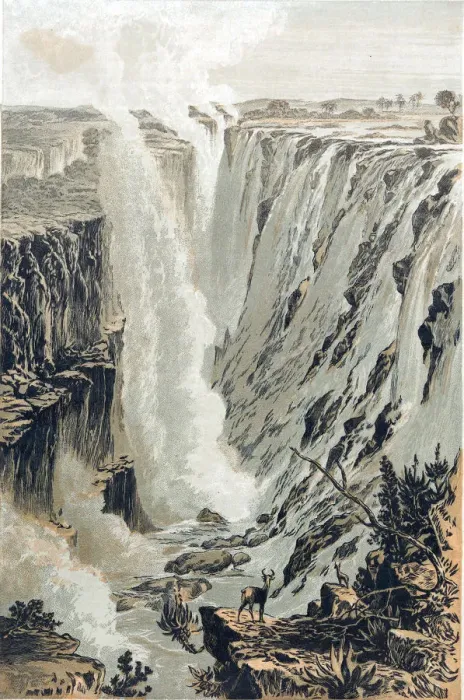 Framed Print : Victoria Falls, Africa, viewed from the east, 1866 Framed Print : Victoria Falls, Africa, viewed from the east, 1866