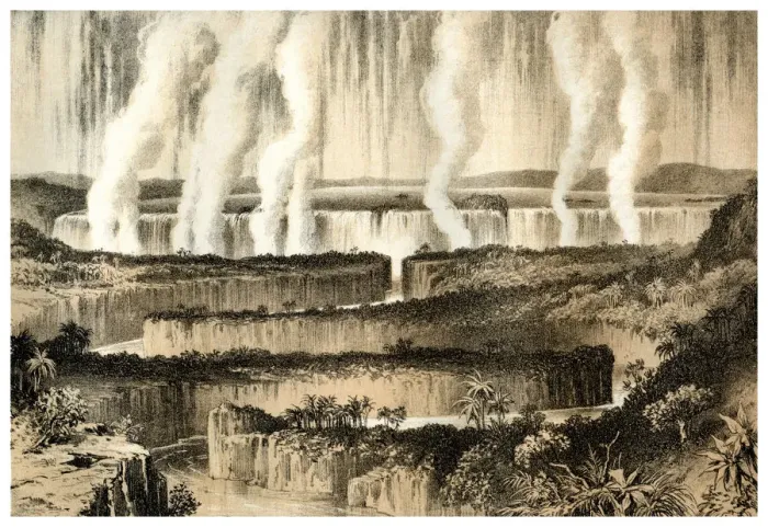 Framed Print : Victoria Falls of the Zambesi, 1883 Framed Print : Victoria Falls of the Zambesi, 1883