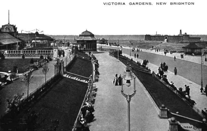 Framed Print : Victoria Gardens, New Brighton, Lancashire, early 20th century Framed Print : Victoria Gardens, New Brighton, Lancashire, early 20th century