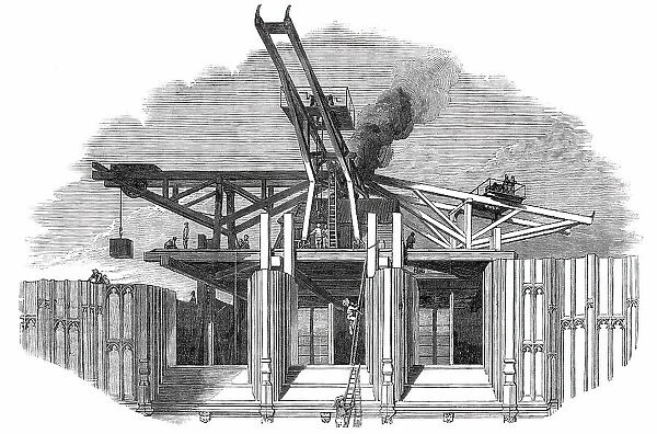Part of the Victoria Tower - the Hoisting-Scaffold, 1850. Creator: Unknown