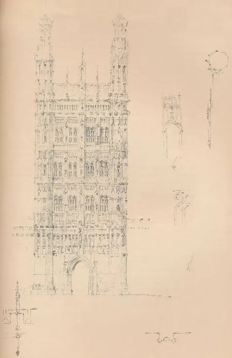 Framed Print : Victoria Tower, Westminster, c1837 (1904). Artist: Sir Charles Barry Framed Print : Victoria Tower, Westminster, c1837 (1904). Artist: Sir Charles Barry