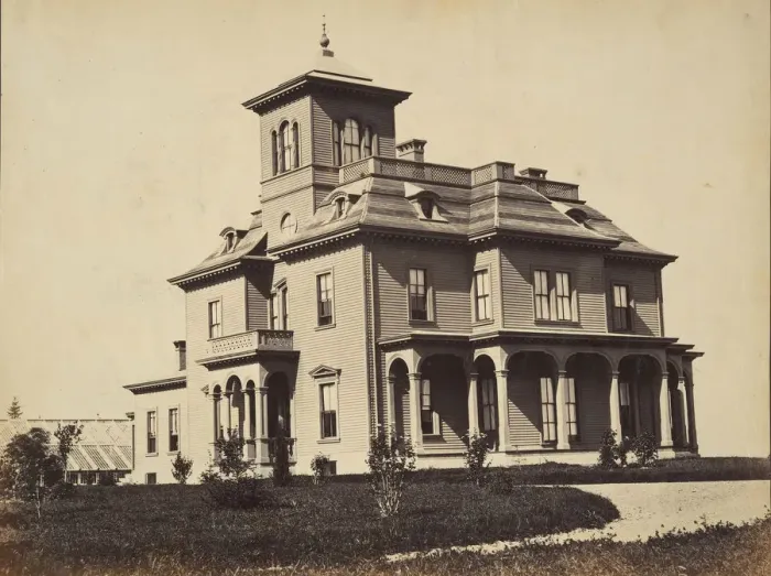Framed Print : Victorian House, ca. 1860. Creator: James Wallace Black Framed Print : Victorian House, ca. 1860. Creator: James Wallace Black