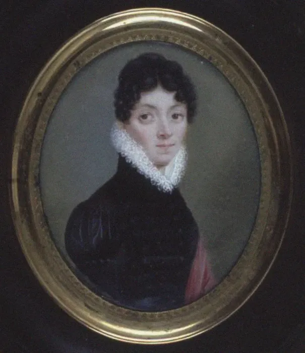 Framed Print : Victorine Mounier (1783-1822). Artist: Anonymous Framed Print : Victorine Mounier (1783-1822). Artist: Anonymous