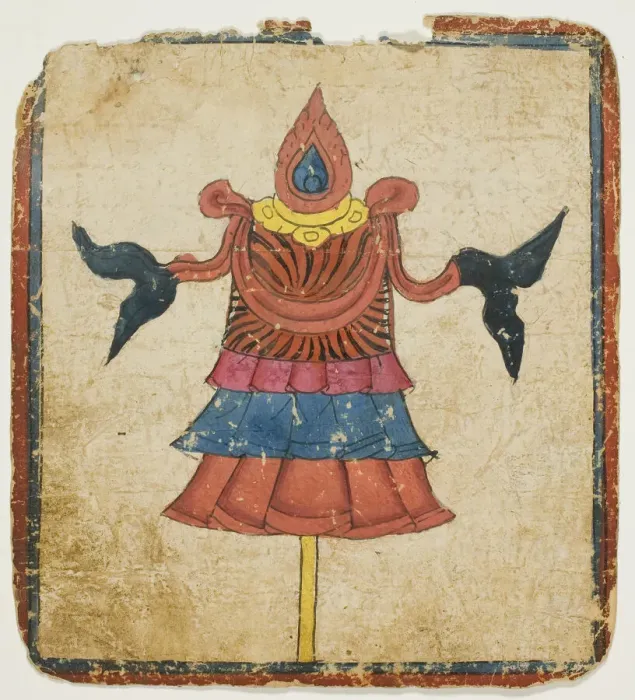 Framed Print : The Victory Banner (Dhwaja), from a Set of Initiation Cards (Tsakali), 14th / 15th century Framed Print : The Victory Banner (Dhwaja), from a Set of Initiation Cards (Tsakali), 14th / 15th century