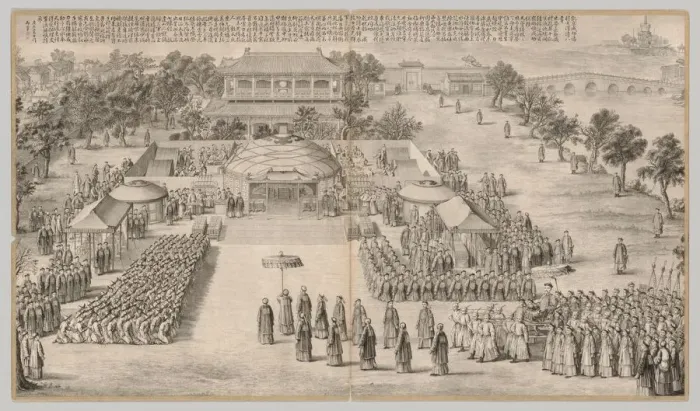 Framed Print : The Victory Banquet: from Battle Scenes of the Quelling of Rebellions Framed Print : The Victory Banquet: from Battle Scenes of the Quelling of Rebellions