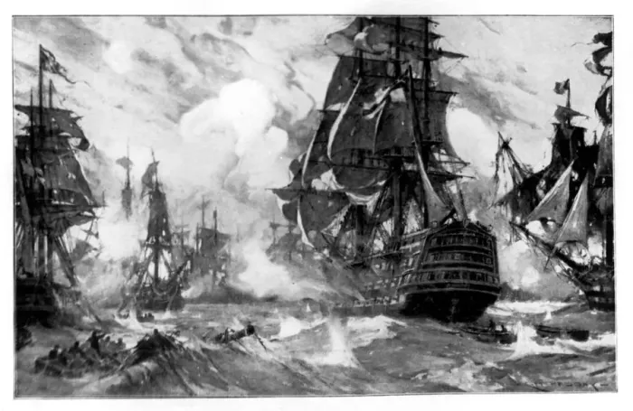 Framed Print : The Victory at the Battle of Trafalgar, 19th Century Framed Print : The Victory at the Battle of Trafalgar, 19th Century