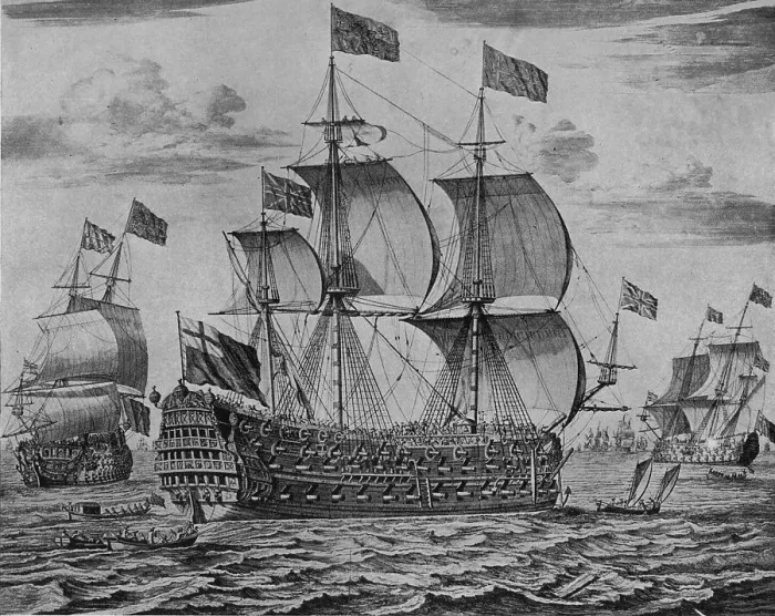 Framed Print : The Victory, c1700. Artist: Isaac Sailmaker Framed Print : The Victory, c1700. Artist: Isaac Sailmaker