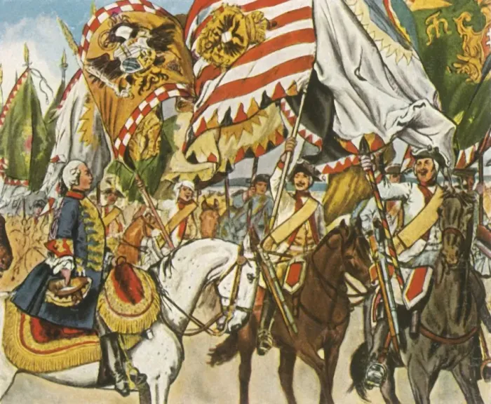 Framed Print : Victory celebration at Hohenfriedberg, 4 June 1745, (1936). Creator: Unknown Framed Print : Victory celebration at Hohenfriedberg, 4 June 1745, (1936). Creator: Unknown