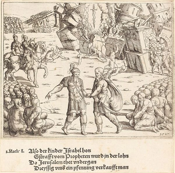 The Victory of Judas Maccabeus Over Niccanor, 1547. Creator: Augustin Hirschvogel
