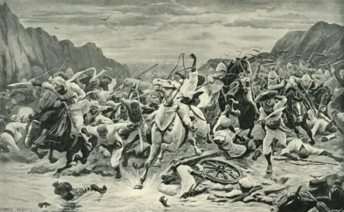 Framed Print : The Victory of Kandahar (Cavalry Pursuit to the Arghandab River), (1901). Creator: Unknown Framed Print : The Victory of Kandahar (Cavalry Pursuit to the Arghandab River), (1901). Creator: Unknown