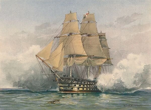 The Victory, (Launched 1765), late 19th-early 20th century. Creator: William Frederick Mitchell