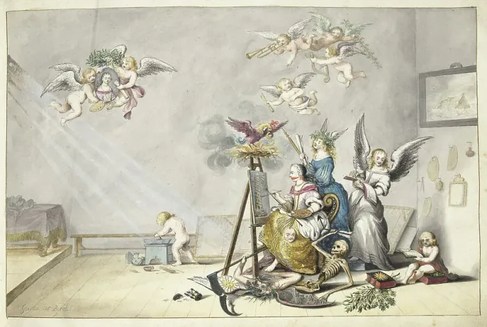 Framed Print : The Victory of Painting over Death, 1660. Creator: Gesina ter Borch Framed Print : The Victory of Painting over Death, 1660. Creator: Gesina ter Borch