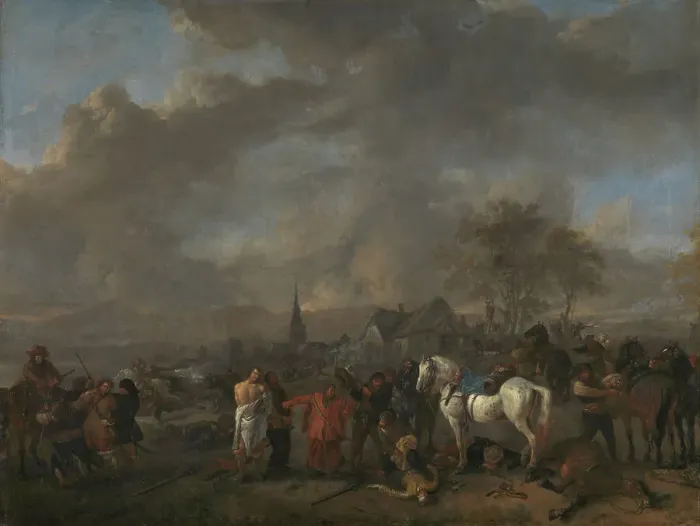 Framed Print : The Victory of the Peasants, c.1665. Creator: Philips Wouwerman Framed Print : The Victory of the Peasants, c.1665. Creator: Philips Wouwerman