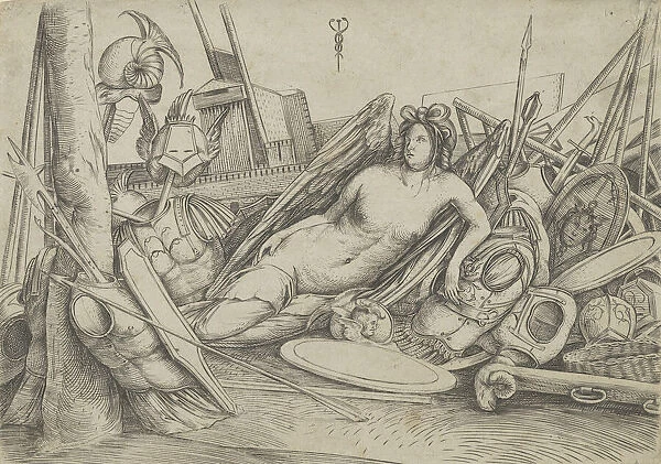 Victory reclining amid trophies, ca. 1498-1500. Creator: Jacopo de Barbari