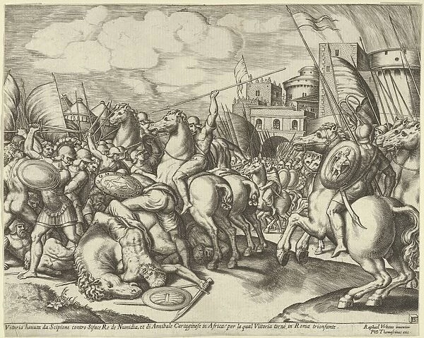 The victory of Scipio over Syphax, 1530-60. Creator: Master of the Die