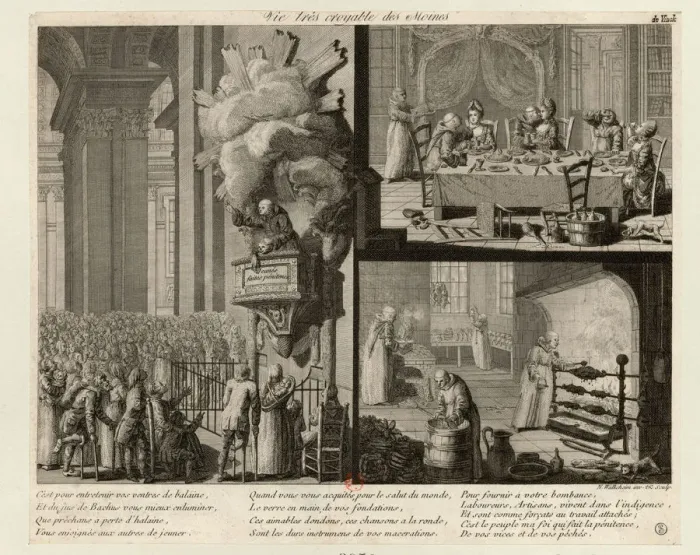 Framed Print : Vie tres croyable des Moines, c. 1789 Framed Print : Vie tres croyable des Moines, c. 1789