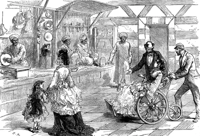 Framed Print : The Vienna Exhibition: workmen at the Egyptian Pavilion, 1873. Creator: Unknown Framed Print : The Vienna Exhibition: workmen at the Egyptian Pavilion, 1873. Creator: Unknown