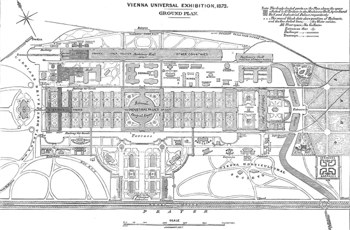 Framed Print : Vienna Universal Exhibition - ground plan, 1873. Creator: Unknown