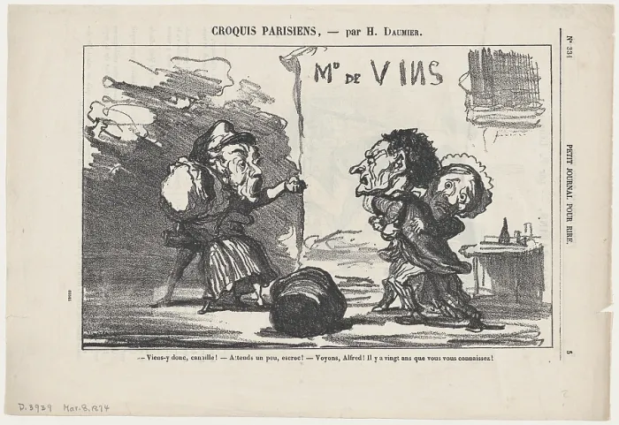 Framed Print : Viens-y donc, canaille!, 1874. Creator: Honore Daumier Framed Print : Viens-y donc, canaille!, 1874. Creator: Honore Daumier