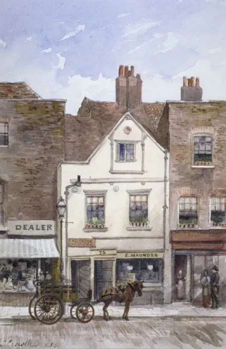Framed Print : View of no 72 Cheyne Walk, Chelsea, London, 1883. Artist: John Crowther Framed Print : View of no 72 Cheyne Walk, Chelsea, London, 1883. Artist: John Crowther