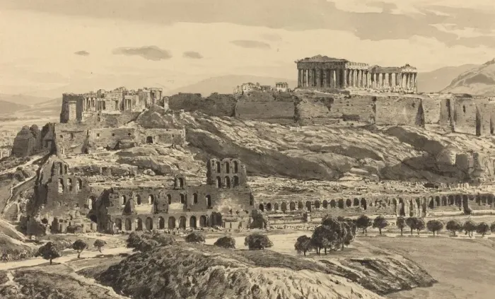 Framed Print : View of the Acropolis, 1890. Creator: Themistocles von Eckenbrecher