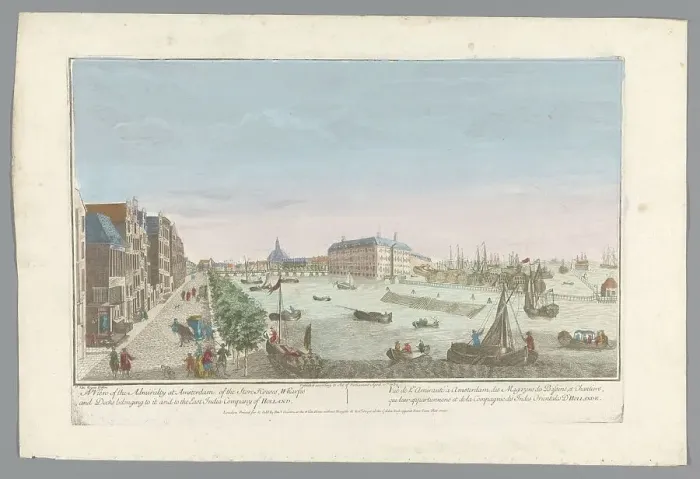Framed Print : View of the Admiralty warehouse in Amsterdam, 1752. Creator: Anon Framed Print : View of the Admiralty warehouse in Amsterdam, 1752. Creator: Anon