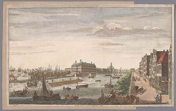 View of the Admiralty warehouse in Amsterdam, 1752. Creator: Anon