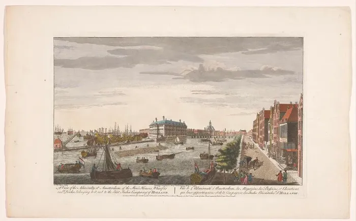 Framed Print : View of the Admiralty warehouse in Amsterdam, 1752. Creator: Anon Framed Print : View of the Admiralty warehouse in Amsterdam, 1752. Creator: Anon