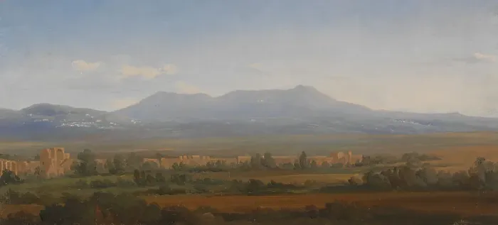 Framed Print : View from the Alban Hills. Study, 1842. Creator: Gustav Wilhelm Palm Framed Print : View from the Alban Hills. Study, 1842. Creator: Gustav Wilhelm Palm
