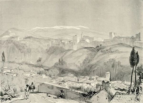 A View of the Alhambra from the Albaycin, 19th century, (1907). Creator: Unknown