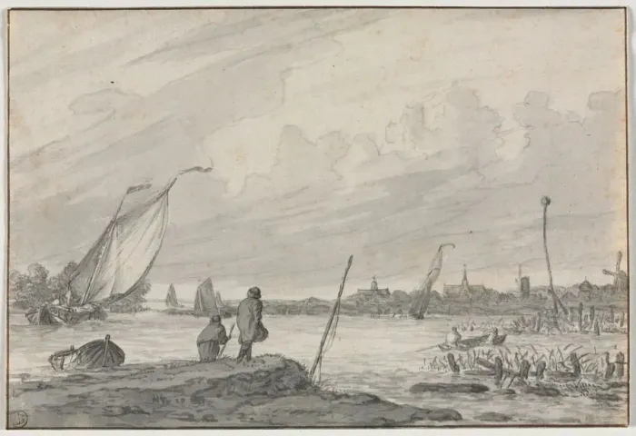 Framed Print : View of Alkmaar with Boats, 1600s. Creator: Unknown Framed Print : View of Alkmaar with Boats, 1600s. Creator: Unknown