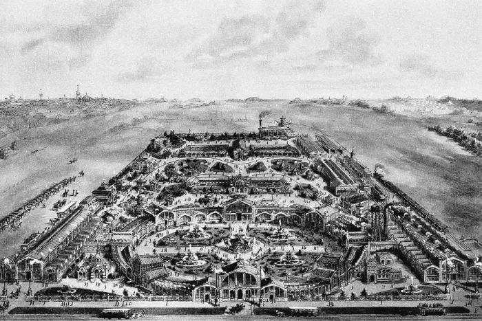 Framed Print : View of the All-Russian Exhibition of 1882 (Khodynka, Moscow), 1882. Artist: Anonymous