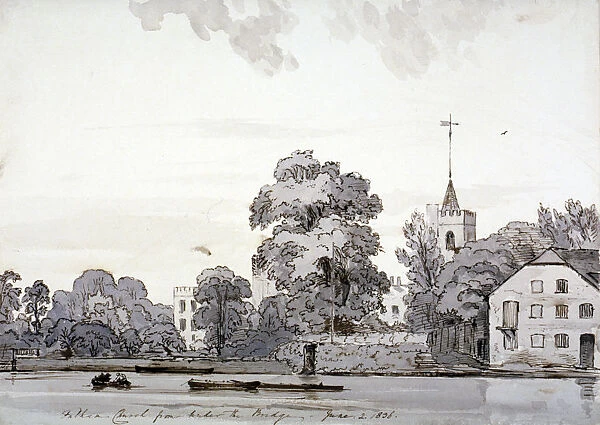 View of All Saints Church, Fulham, London, 1836. Artist: Andrew Picken