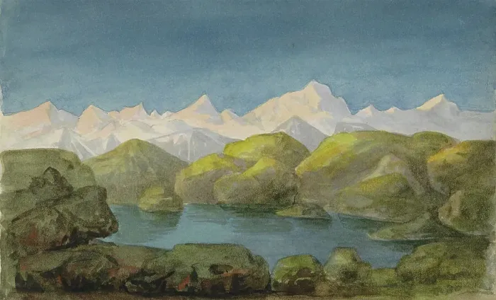 Framed Print : View of the Alps, c.1888-c.1901. Creator: Anna Catharina Maria van Eeghen Framed Print : View of the Alps, c.1888-c.1901. Creator: Anna Catharina Maria van Eeghen