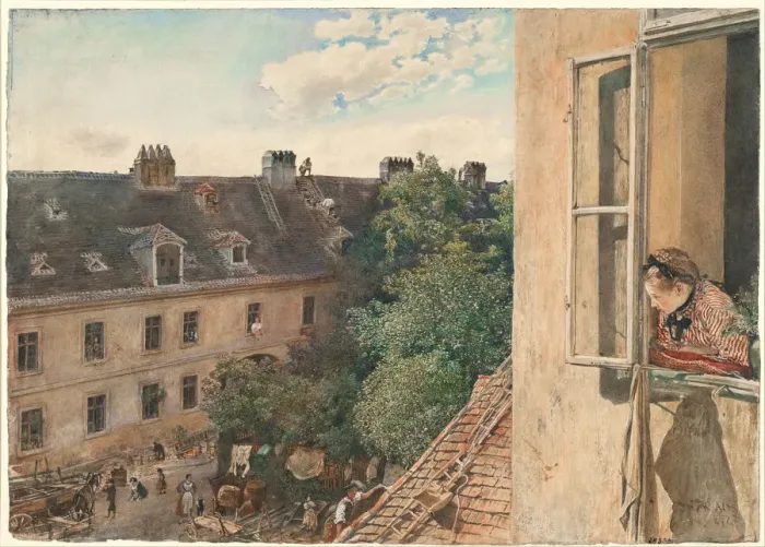Framed Print : View of the Alservorstadt, 1872. Artist: Alt, Rudolf von (1812-1905) Framed Print : View of the Alservorstadt, 1872. Artist: Alt, Rudolf von (1812-1905)