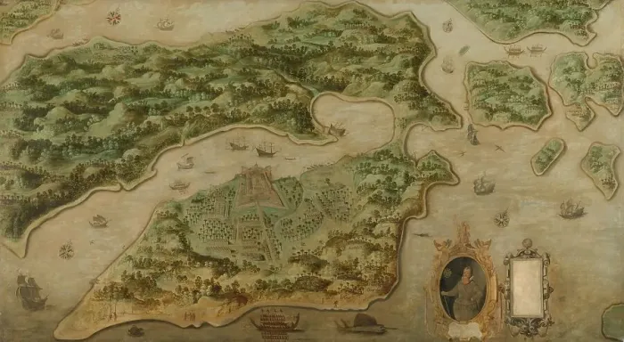 Framed Print : View of Ambon, c.1617. Creator: Anon Framed Print : View of Ambon, c.1617. Creator: Anon