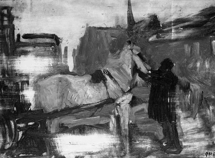 Framed Print : View in Amsterdam, 1880-1923. Creator: George Hendrik Breitner Framed Print : View in Amsterdam, 1880-1923. Creator: George Hendrik Breitner