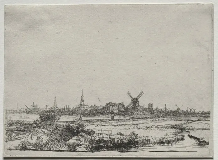 Framed Print : View of Amsterdam from the North West, c. 1640. Creator: Rembrandt van Rijn (Dutch, 1606-1669) Framed Print : View of Amsterdam from the North West, c. 1640. Creator: Rembrandt van Rijn (Dutch, 1606-1669)