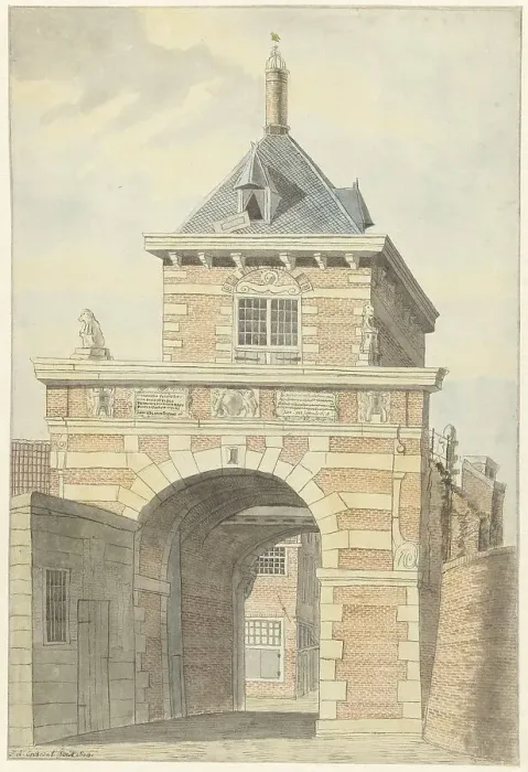 Framed Print : View of the ancient Vriesche Poort in Alkmaar, 1802. Creator: Jacobus Andreas Crescent Framed Print : View of the ancient Vriesche Poort in Alkmaar, 1802. Creator: Jacobus Andreas Crescent