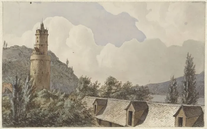 Framed Print : View over Andernach and the Rhine, 1820-1872. Creator: Hendrik Abraham Klinkhamer