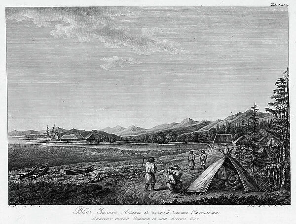 View of Aniva Bay in the Southern Part of Sakhalin Island, 1813. Creator: Stepan Galaktionov