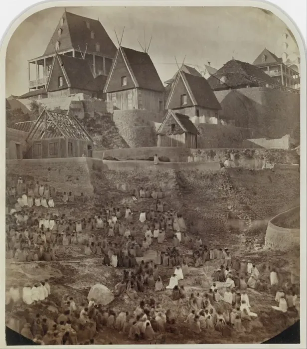 Framed Print : View of Antsahatsiroa, Madagascar, 1862-65. Creator: William Ellis Framed Print : View of Antsahatsiroa, Madagascar, 1862-65. Creator: William Ellis