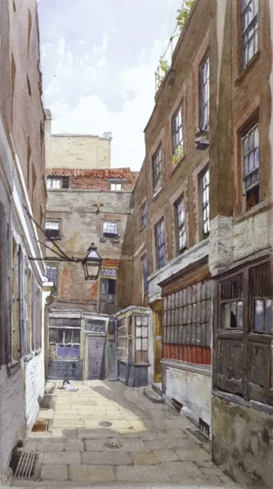 Framed Print : View of Apollo Court, Fleet Street, City of London, 1880. Artist: John Crowther Framed Print : View of Apollo Court, Fleet Street, City of London, 1880. Artist: John Crowther
