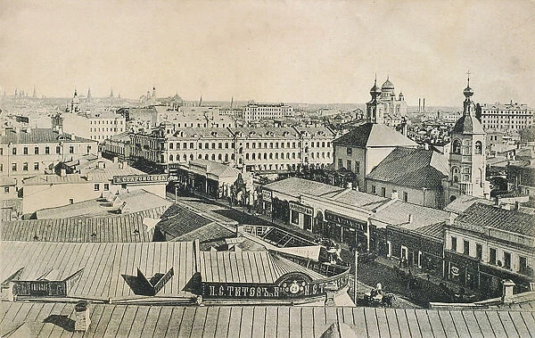 View of the Arbat in Moscow, Russia, late 19th or early 20th century