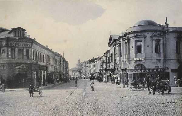 View of Arbat Street in winter, Moscow, Russia, early 20th century