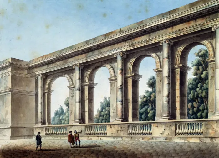 Framed Print : View of an Arched Gallery, c1791-c1794. Artist: Thomas de Thomon Framed Print : View of an Arched Gallery, c1791-c1794. Artist: Thomas de Thomon
