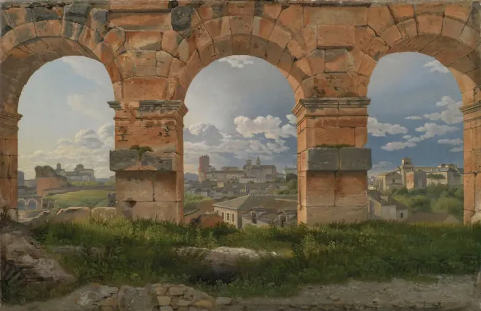 Framed Print : View through Three Arches of the Third Storey of the Colosseum, 1815. Artist: Eckersberg, Christoffer-Wilhelm (1783-1853) Framed Print : View through Three Arches of the Third Storey of the Colosseum, 1815. Artist: Eckersberg, Christoffer-Wilhelm (1783-1853)