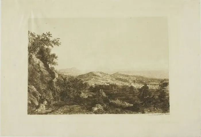 Framed Print : View of Ariccia, 1853. Creator: George Loring Brown Framed Print : View of Ariccia, 1853. Creator: George Loring Brown